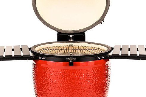 Красный керамический гриль Kamado Joe с системой Divide & Conquer