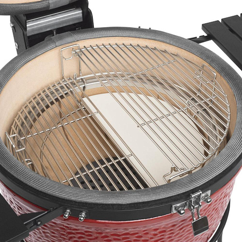 Красный керамический гриль Kamado Joe с системой Divide & Conquer