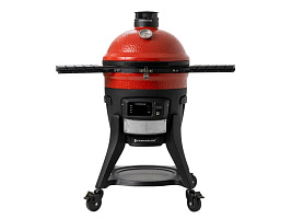Красный керамический гриль Kamado Joe с системой Divide & Conquer