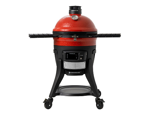 Красный керамический гриль Kamado Joe с системой Divide & Conquer