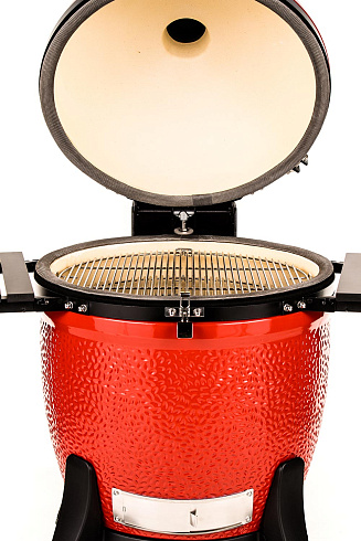Красный керамический гриль Kamado Joe с системой Divide & Conquer