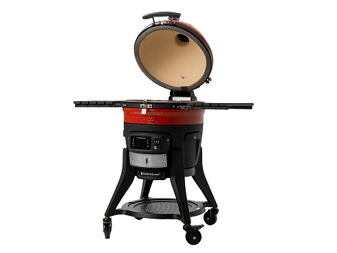 Красный керамический гриль Kamado Joe с системой Divide & Conquer